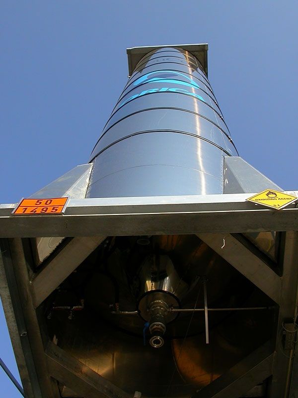 Capteur DIGI SENS sur une structure de silo pour déterminer le niveau de remplissage